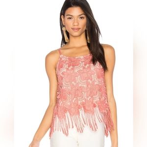 Alice + Olivia Dusty Rose Waverly Crochet Top